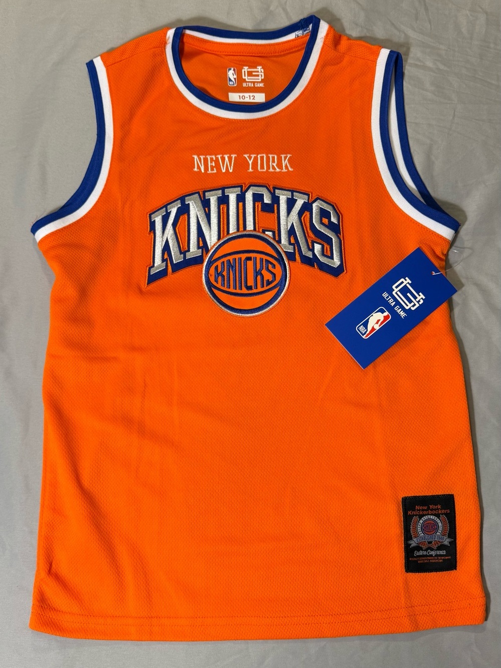 NBA New York Knicks Orange Kids Basketball Jersey with Blue Trim